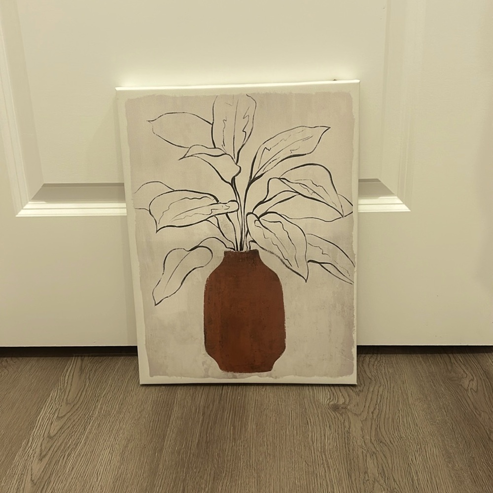 minimalistic pot plant painting